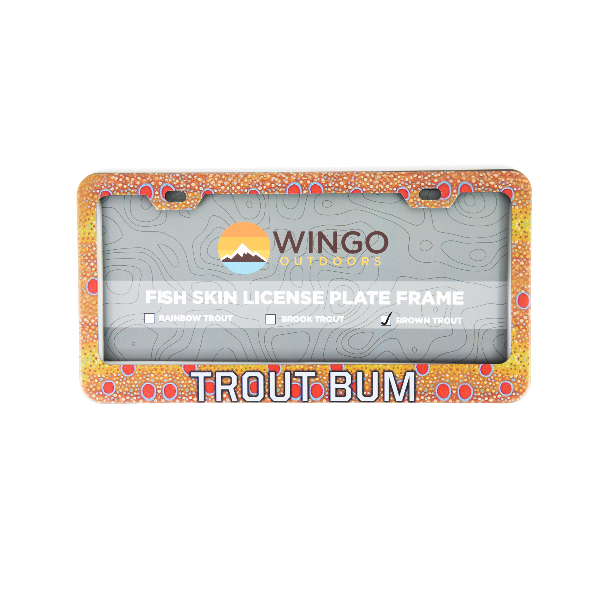 http://wingooutdoors.com/cdn/shop/products/W-LIC-104-TB_WingoLicensePlateFrame_BrownTrout-TroutBum_2.png?v=1631720997