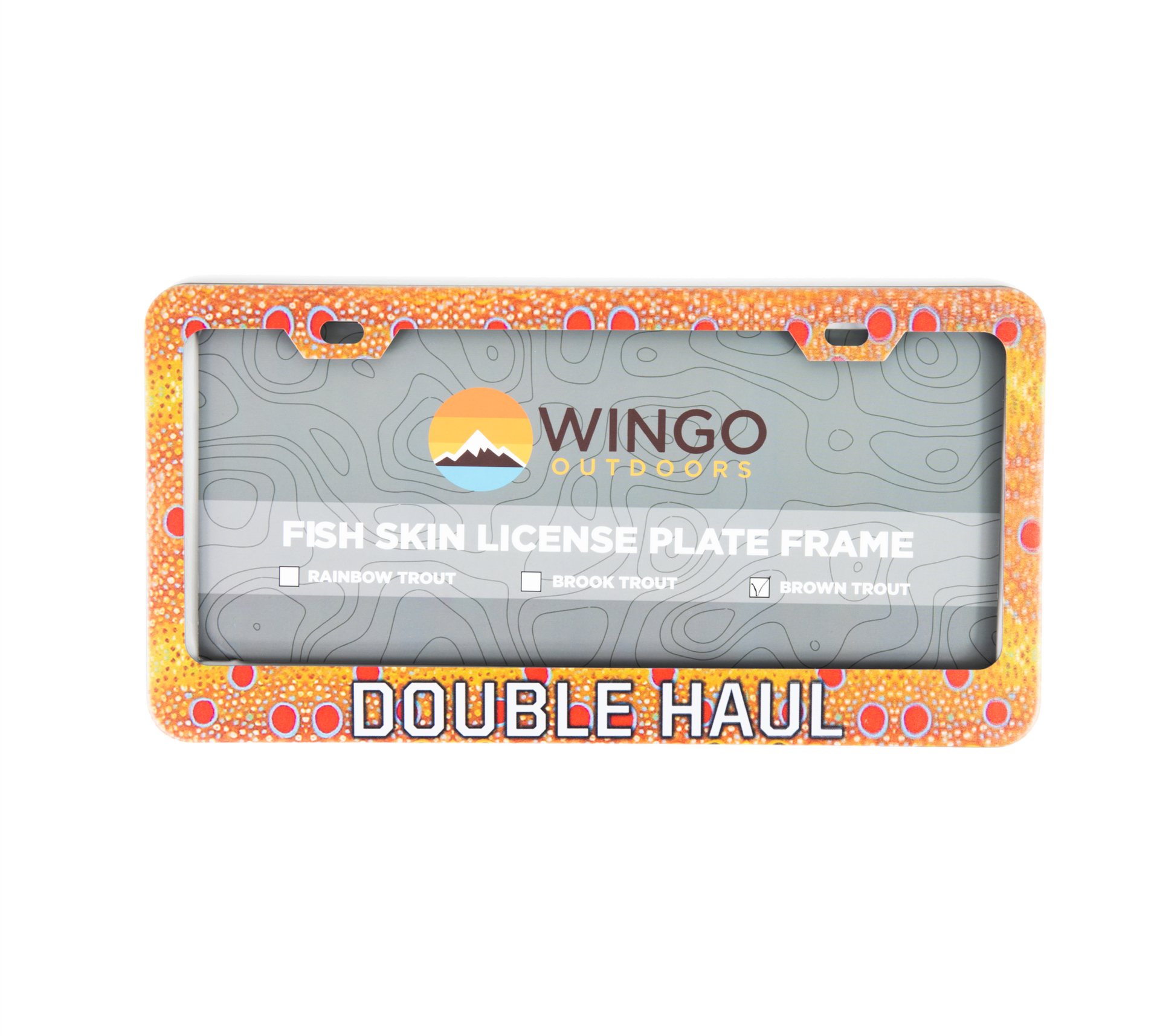 Double Haul License Plate Frame - Brown Trout
