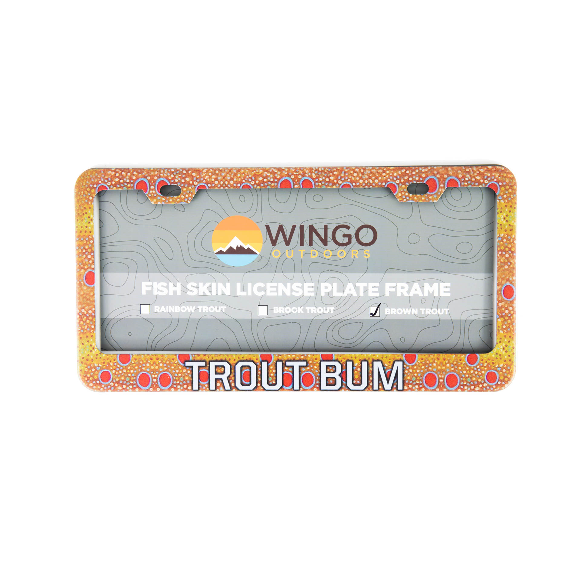 Trout Bum License Plate Frame - Brown Trout